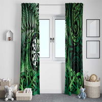 New Zealand Darts Window Curtain Maori Koru Dartboard Green Flame