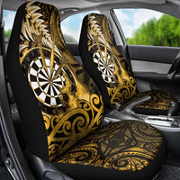 New Zealand Darts Car Seat Cover Maori Koru Dartboard Gold Flame
