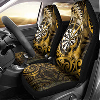 New Zealand Darts Car Seat Cover Maori Koru Dartboard Gold Flame