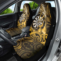 New Zealand Darts Car Seat Cover Maori Koru Dartboard Gold Flame