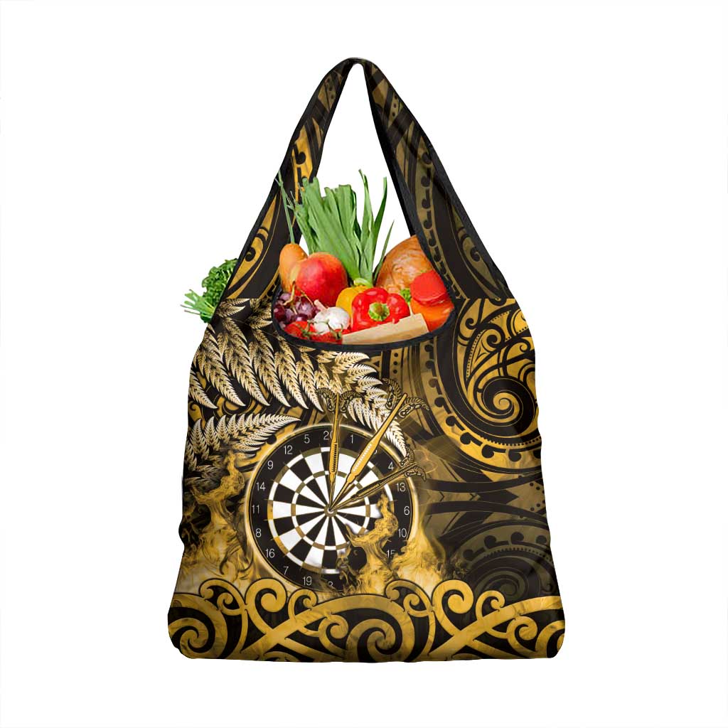 New Zealand Darts Grocery Bag Maori Koru Dartboard Gold Flame LT05 1-pack One Size Gold - Polynesian Pride