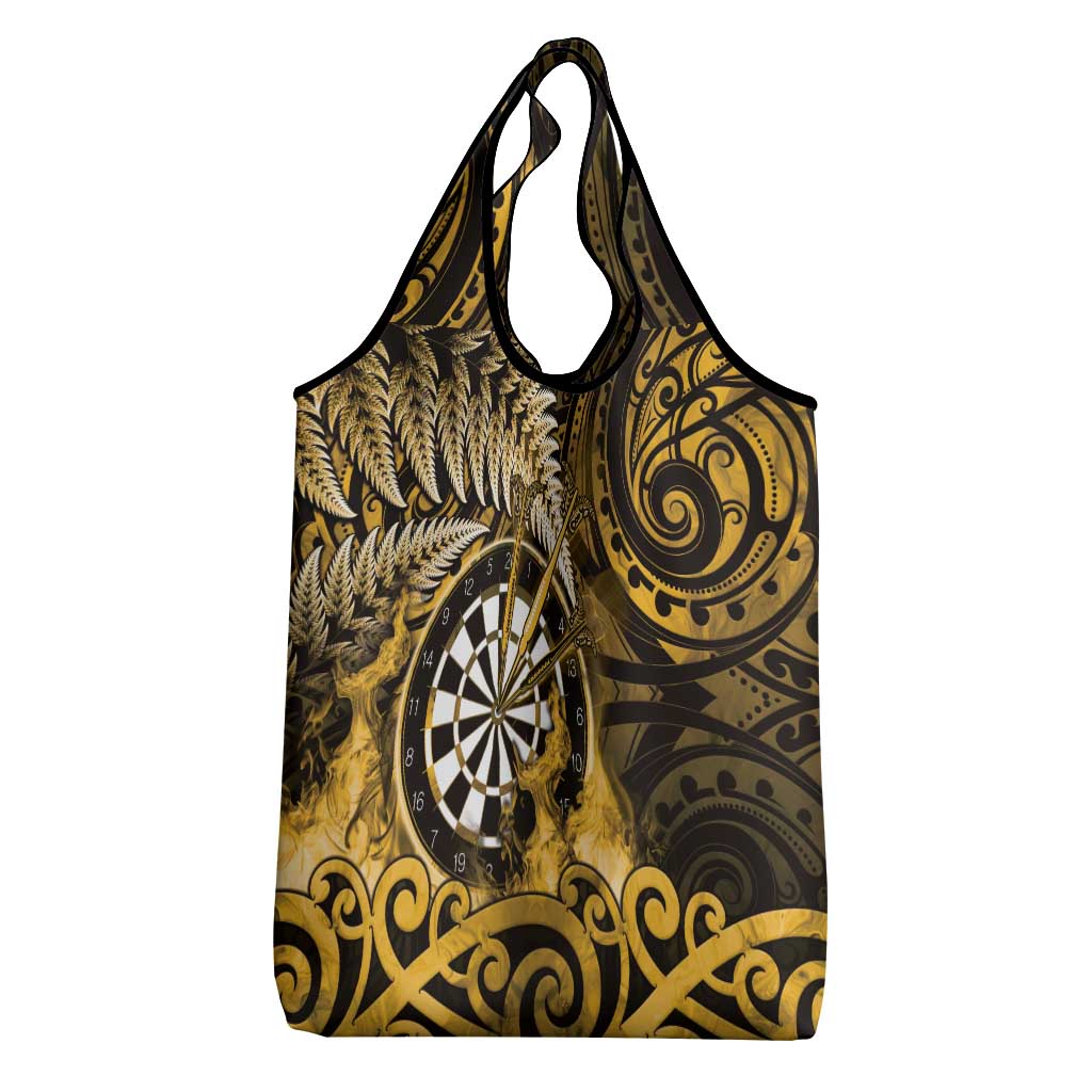 New Zealand Darts Grocery Bag Maori Koru Dartboard Gold Flame LT05 - Polynesian Pride