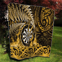 New Zealand Darts Quilt Maori Koru Dartboard Gold Flame