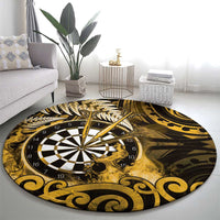 New Zealand Darts Round Carpet Maori Koru Dartboard Gold Flame