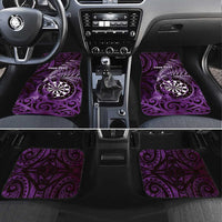 New Zealand Darts Car Mats Maori Koru Dartboard Purple Flame