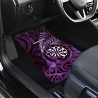 New Zealand Darts Car Mats Maori Koru Dartboard Purple Flame