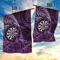 New Zealand Darts Garden Flag Maori Koru Dartboard Purple Flame