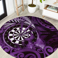 New Zealand Darts Round Carpet Maori Koru Dartboard Purple Flame