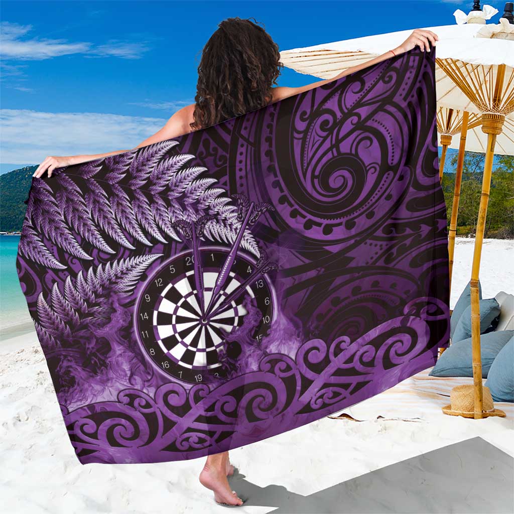 New Zealand Darts Sarong Maori Koru Dartboard Purple Flame