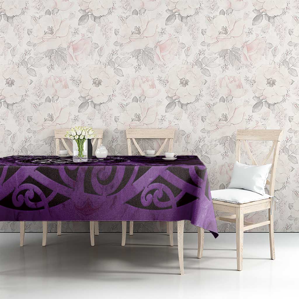 New Zealand Darts Tablecloth Maori Koru Dartboard Purple Flame