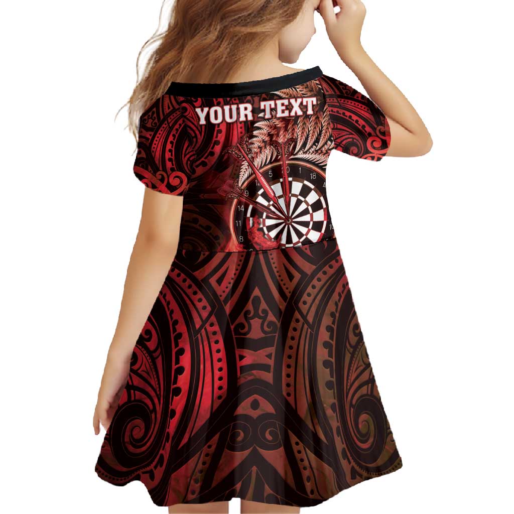 Personalised New Zealand Darts Family Matching Tank Maxi Dress and Hawaiian Shirt Maori Koru Dartboard Red Flame