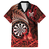 Personalised New Zealand Darts Family Matching Tank Maxi Dress and Hawaiian Shirt Maori Koru Dartboard Red Flame