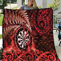 New Zealand Darts Quilt Maori Koru Dartboard Red Flame