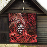 New Zealand Darts Quilt Maori Koru Dartboard Red Flame