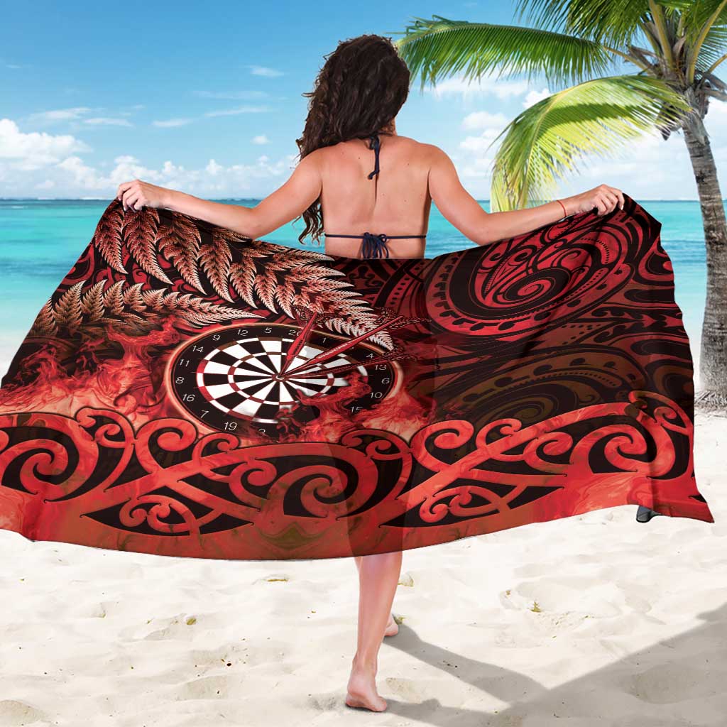 New Zealand Darts Sarong Maori Koru Dartboard Red Flame