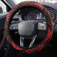 New Zealand Darts Steering Wheel Cover Maori Koru Dartboard Red Flame