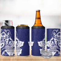 Guam Chief Quipuha 4 in 1 Can Cooler Tumbler Polynesian Pattern With Guasali Flowers LT05 - Polynesian Pride