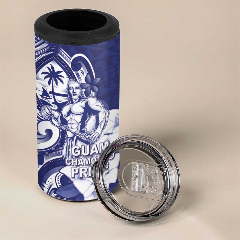 Guam Chief Quipuha 4 in 1 Can Cooler Tumbler Polynesian Pattern With Guasali Flowers LT05 - Polynesian Pride