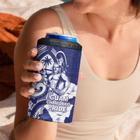 Guam Chief Quipuha 4 in 1 Can Cooler Tumbler Polynesian Pattern With Guasali Flowers LT05 - Polynesian Pride