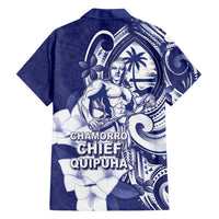 Guam Chief Quipuha Family Matching Tank Maxi Dress and Hawaiian Shirt Polynesian Pattern With Guasali Flowers