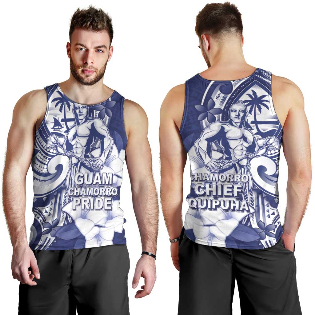 Guam Chief Quipuha Men Tank Top Polynesian Pattern With Guasali Flowers