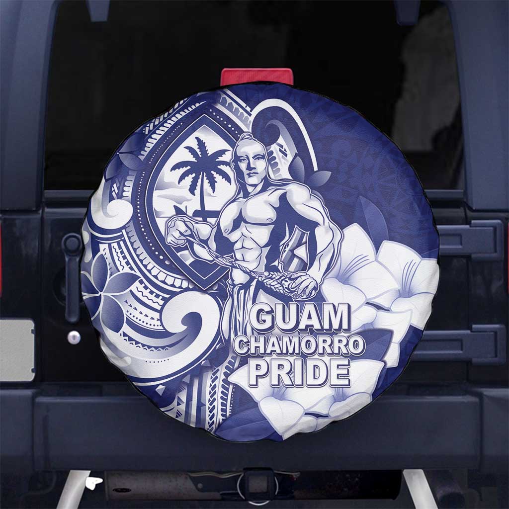 Guam Chief Quipuha Spare Tire Cover Polynesian Pattern With Guasali Flowers