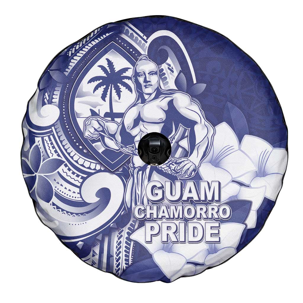 Guam Chief Quipuha Spare Tire Cover Polynesian Pattern With Guasali Flowers