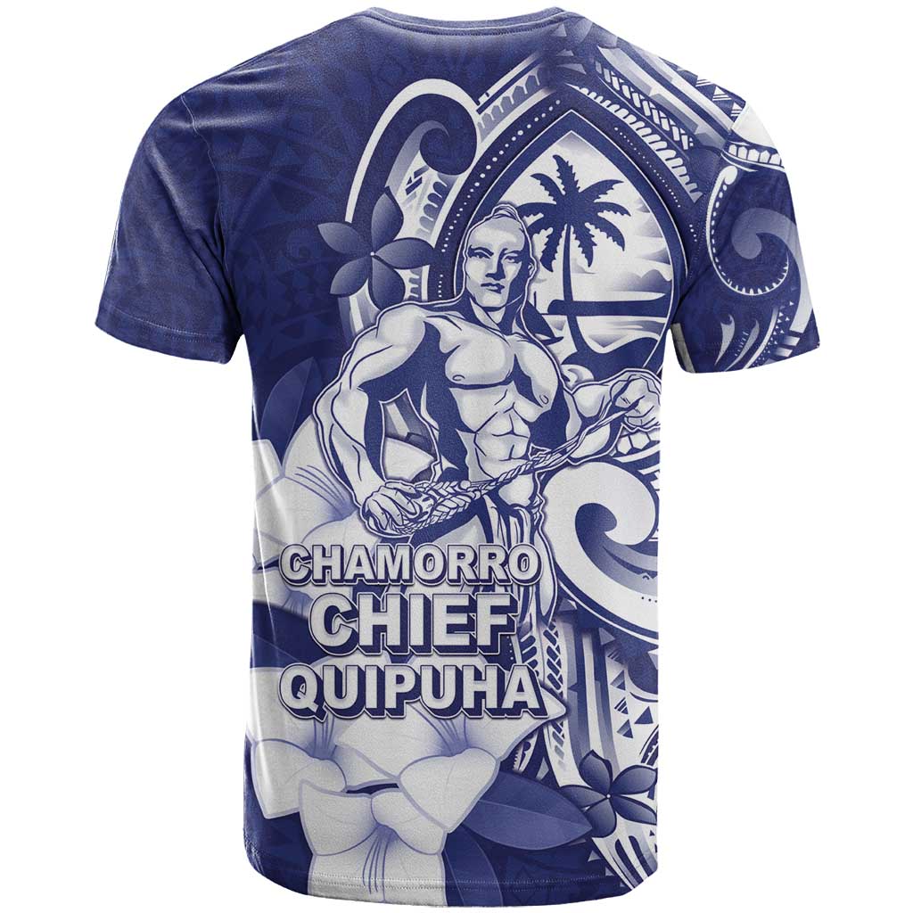 Guam Chief Quipuha T Shirt Polynesian Pattern With Guasali Flowers