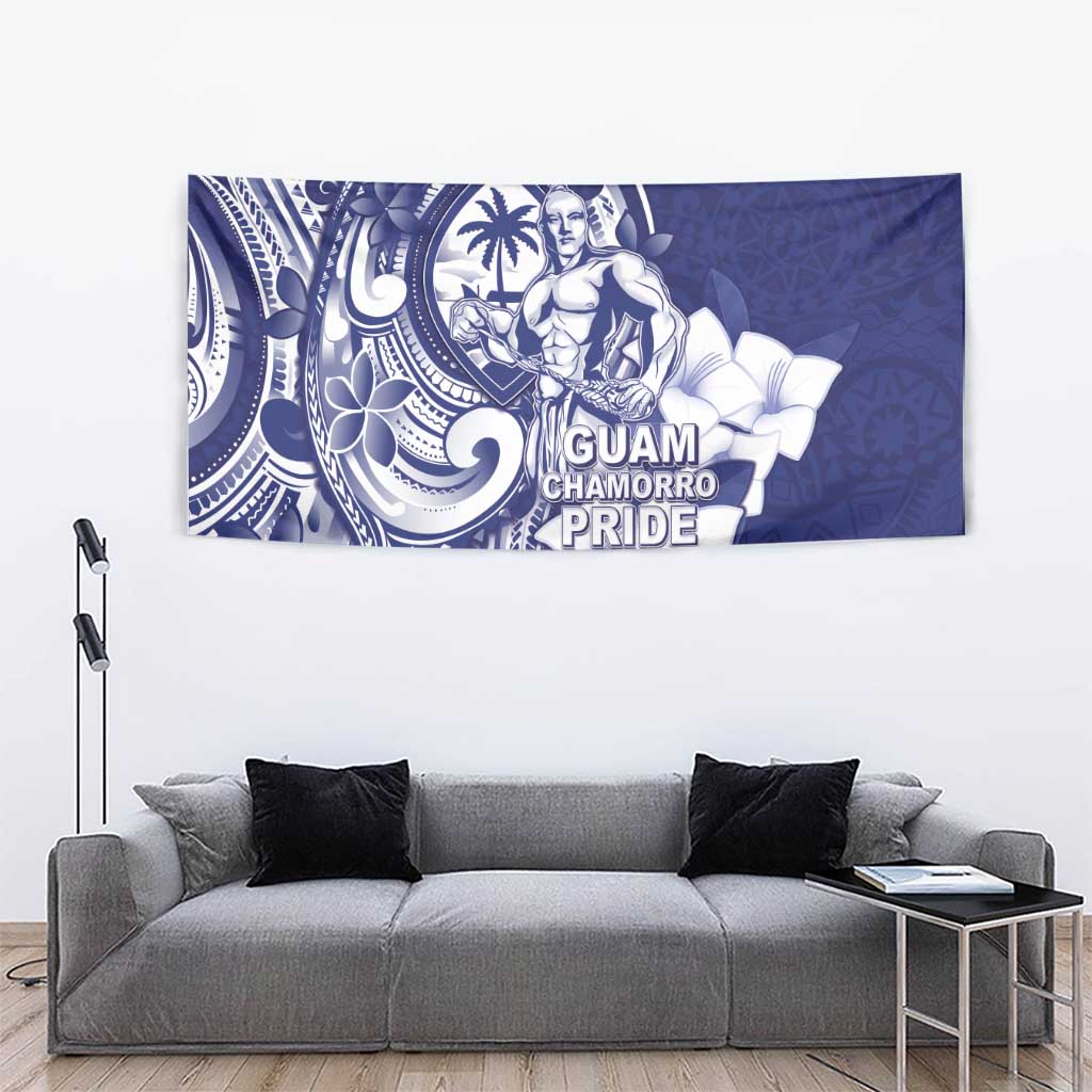 Guam Chief Quipuha Tapestry Polynesian Pattern With Guasali Flowers