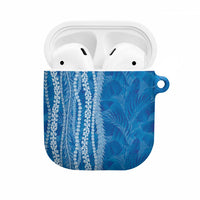 Hawaii Prince Kuhio AirPods Case Blue Hawaiian Lau Maia With Leis