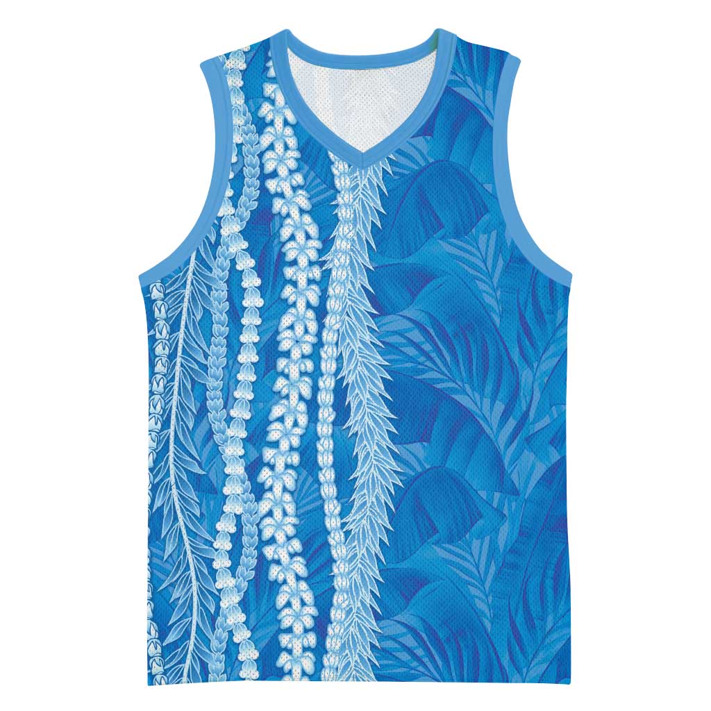 Hawaii Prince Kuhio Basketball Jersey Blue Hawaiian Lau Maia With Leis