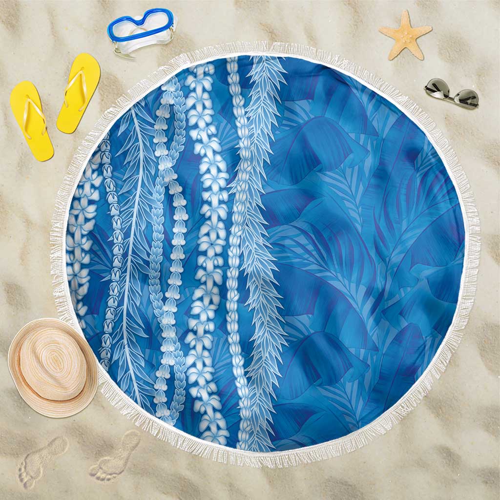Hawaii Prince Kuhio Beach Blanket Blue Hawaiian Lau Maia With Leis LT05 One Size 150cm Blue - Polynesian Pride