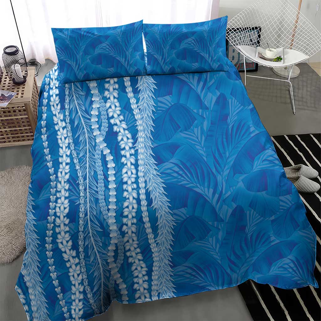 Hawaii Prince Kuhio Bedding Set Blue Hawaiian Lau Maia With Leis