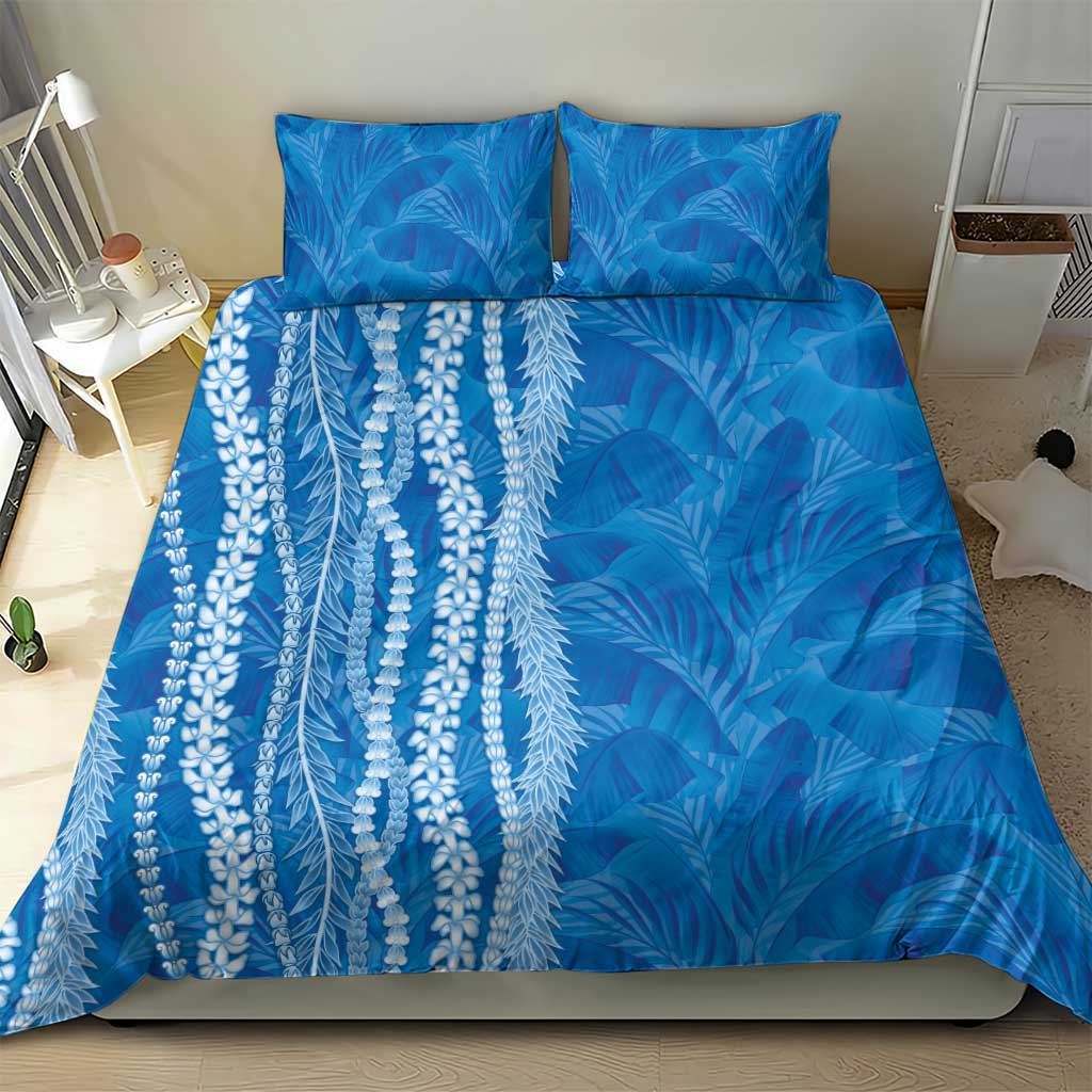 Hawaii Prince Kuhio Bedding Set Blue Hawaiian Lau Maia With Leis