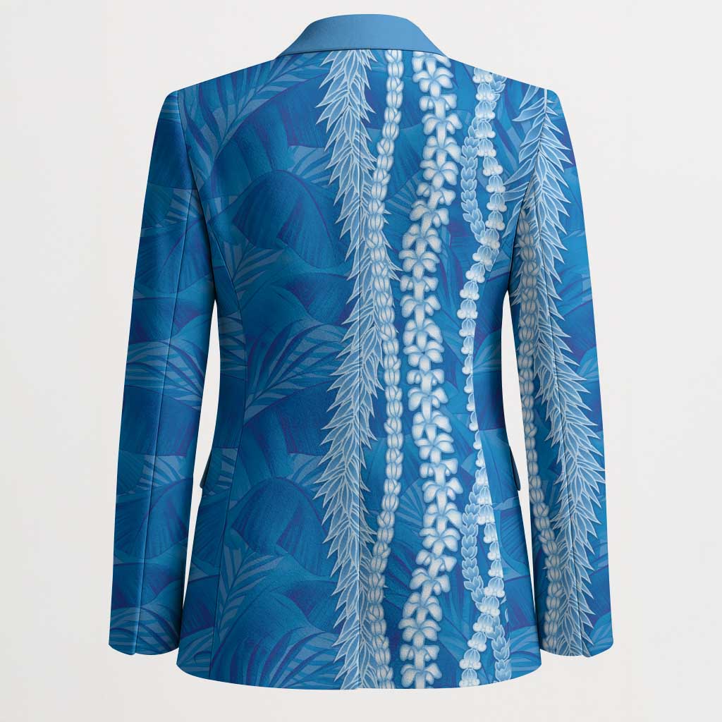 Hawaii Prince Kuhio Blazer Blue Hawaiian Lau Maia With Leis