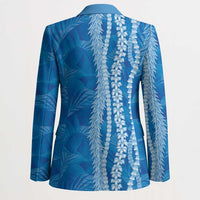 Hawaii Prince Kuhio Blazer Blue Hawaiian Lau Maia With Leis