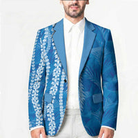 Hawaii Prince Kuhio Blazer Blue Hawaiian Lau Maia With Leis