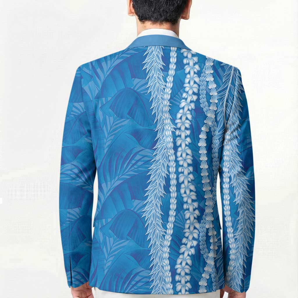 Hawaii Prince Kuhio Blazer Blue Hawaiian Lau Maia With Leis