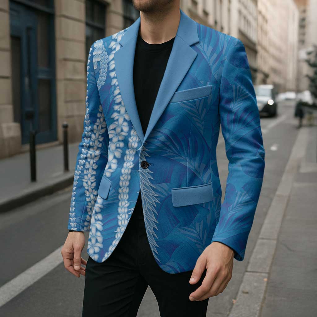 Hawaii Prince Kuhio Blazer Blue Hawaiian Lau Maia With Leis
