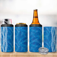 Hawaii Prince Kuhio 4 in 1 Can Cooler Tumbler Blue Hawaiian Lau Maia With Leis LT05 - Polynesian Pride