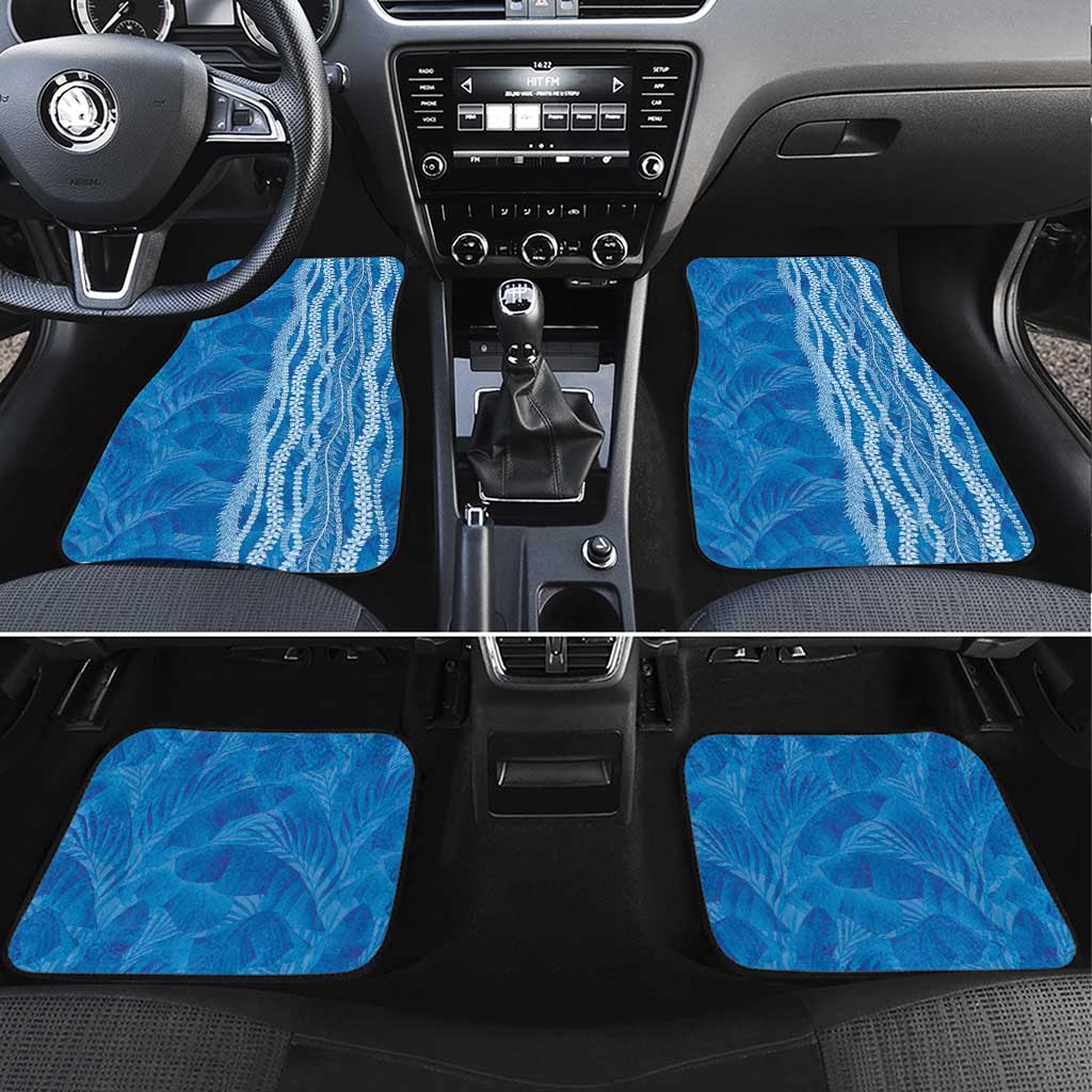 Hawaii Prince Kuhio Car Mats Blue Hawaiian Lau Maia With Leis LT05 Set 4pcs Blue - Polynesian Pride