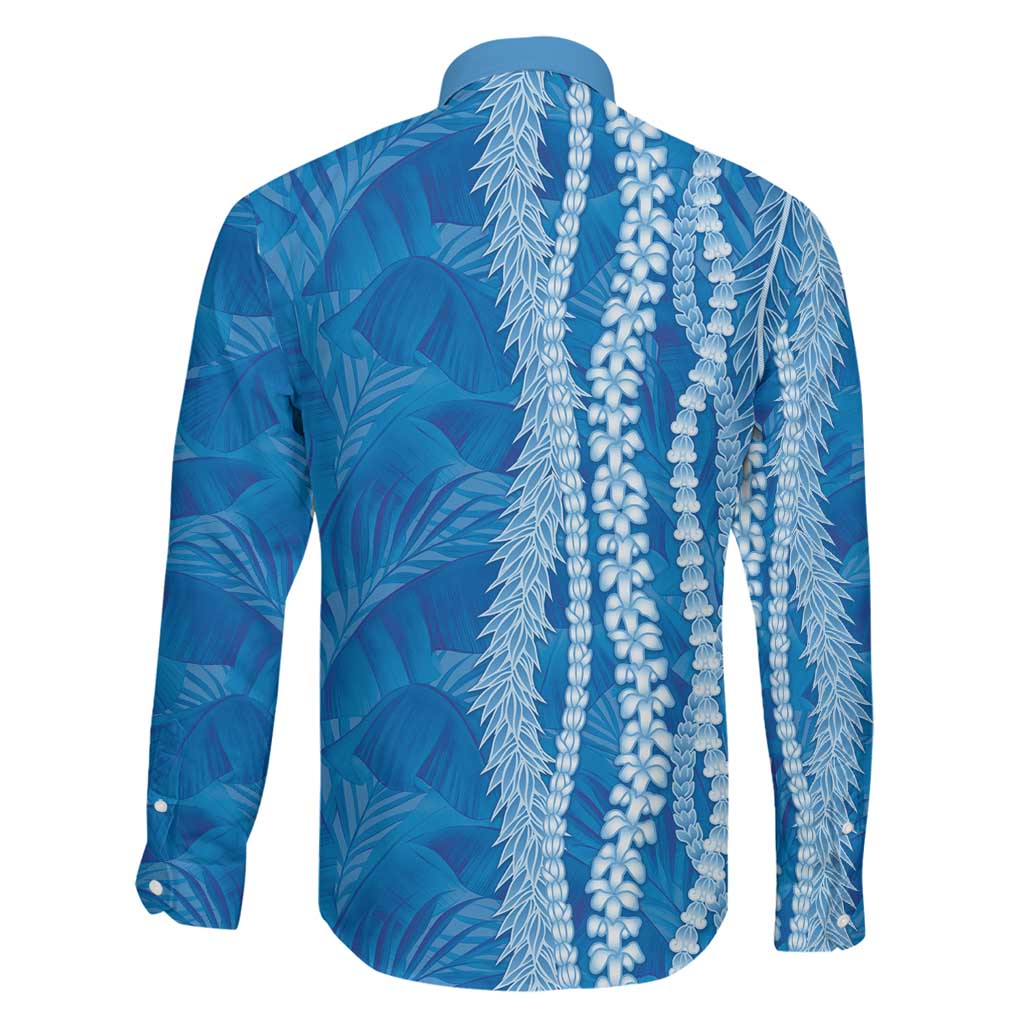 Hawaii Prince Kuhio Family Matching Off Shoulder Short Dress and Hawaiian Shirt Blue Hawaiian Lau Maia With Leis LT05 - Polynesian Pride