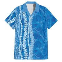Hawaii Prince Kuhio Family Matching Summer Maxi Dress and Hawaiian Shirt Blue Hawaiian Lau Maia With Leis LT05 Dad's Shirt - Short Sleeve Blue - Polynesian Pride