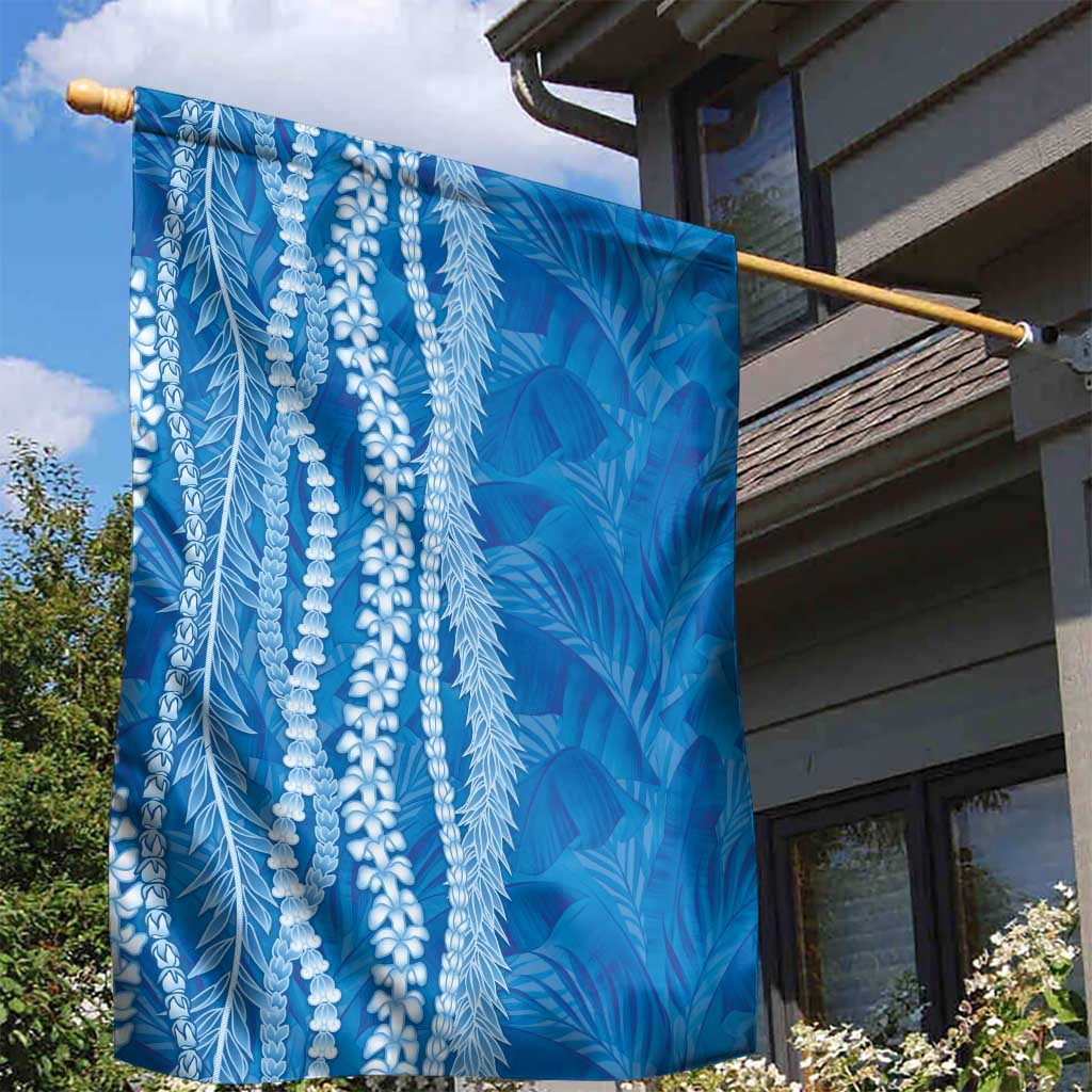 Hawaii Prince Kuhio Garden Flag Blue Hawaiian Lau Maia With Leis