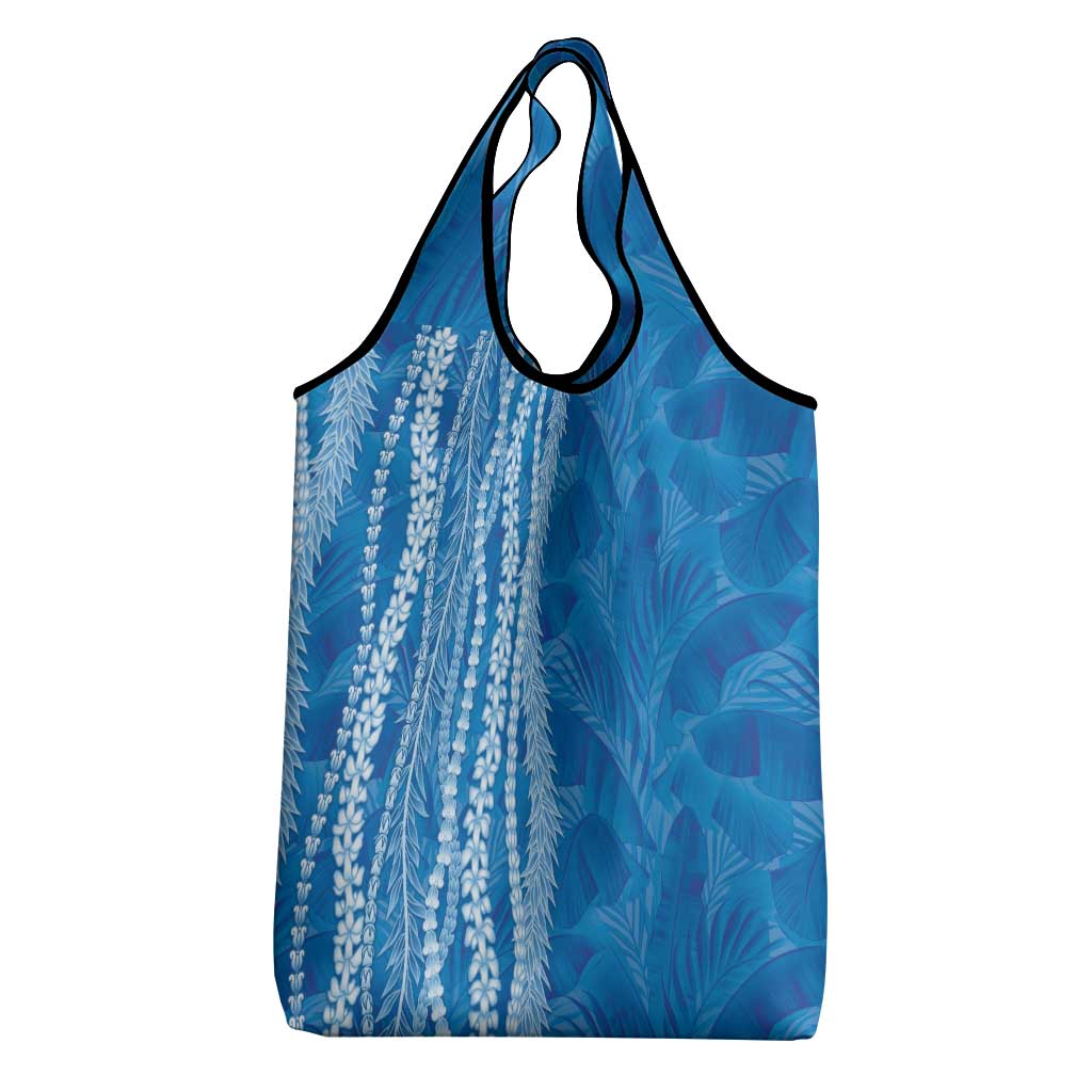 Hawaii Prince Kuhio Grocery Bag Blue Hawaiian Lau Maia With Leis
