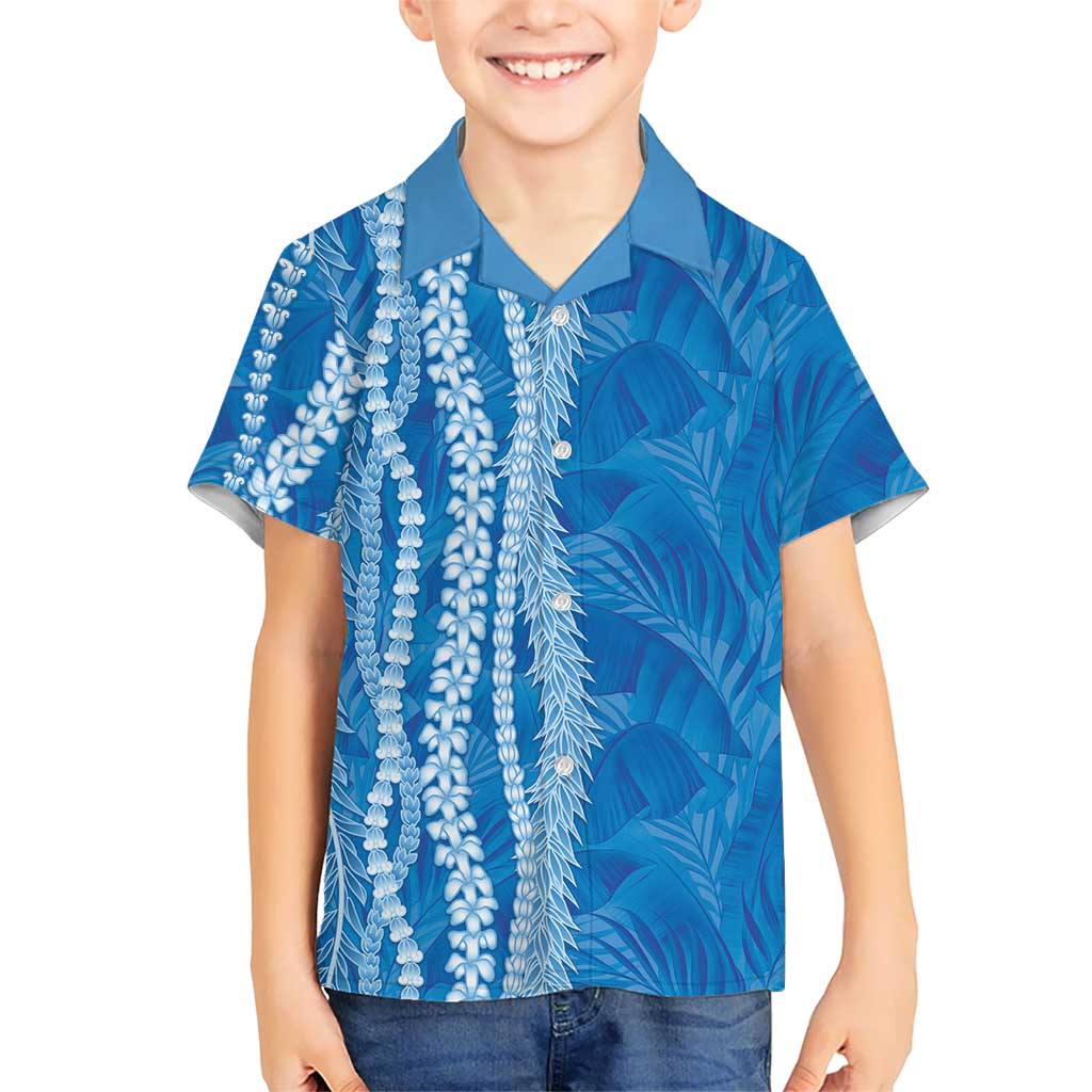 Hawaii Prince Kuhio Kid Hawaiian Shirt Blue Hawaiian Lau Maia With Leis