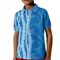 Hawaii Prince Kuhio Kid Polo Shirt Blue Hawaiian Lau Maia With Leis