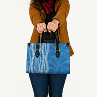 Hawaii Prince Kuhio Leather Bag Blue Hawaiian Lau Maia With Leis
