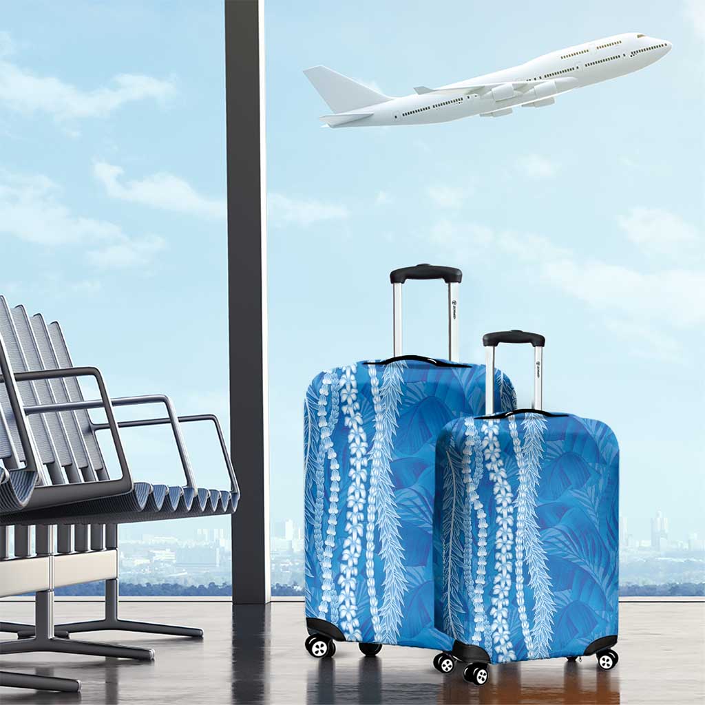 Hawaii Prince Kuhio Luggage Cover Blue Hawaiian Lau Maia With Leis