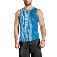 Hawaii Prince Kuhio Men Tank Top Blue Hawaiian Lau Maia With Leis LT05 - Polynesian Pride